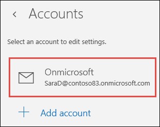 Outlook Select Account